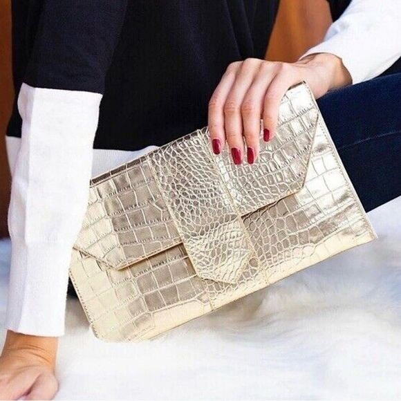 JJ Winters Gold‎ Nikki Clutch - Picture 1 of 6